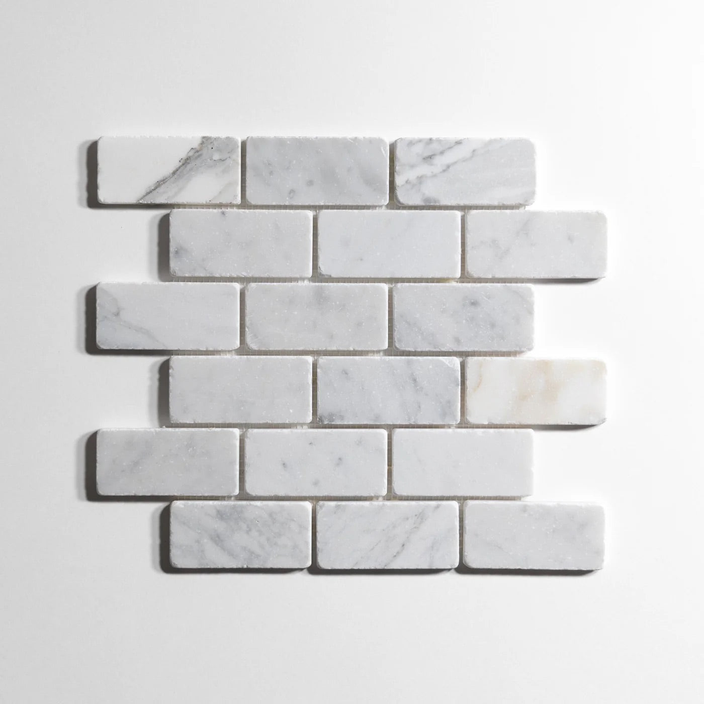 Bianco Jolie Antique Brick Mosaic Marble Sample