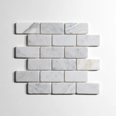 Bianco Jolie Antique Brick Mosaic Marble Sample