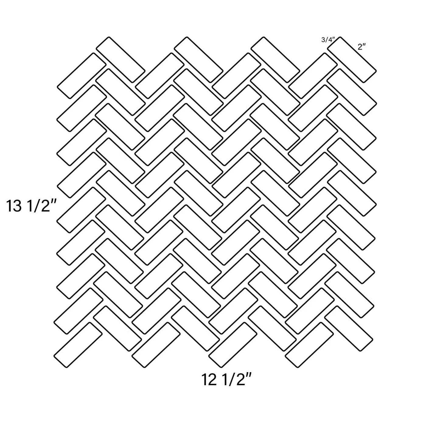 Bianco Jolie Antique Herringbone Mosaic Marble Sample
