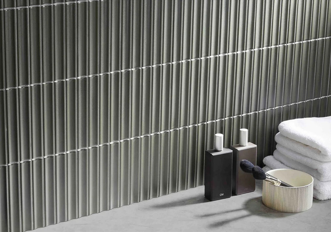 Yukasumi Mosaic Sample | Fluted Glazed Porcelain Tile | INAX
