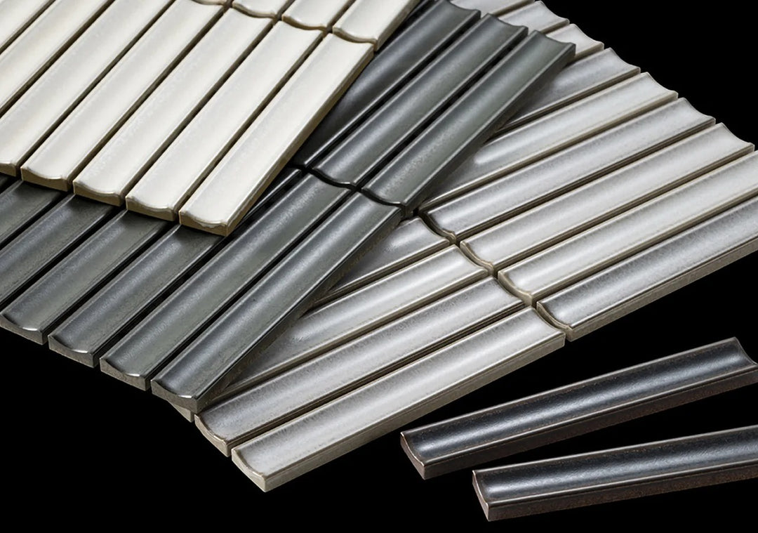 Yukasumi Mosaic Sample | Fluted Glazed Porcelain Tile | INAX