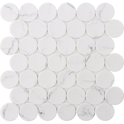 Casafina - Dots White Statuary Glass Mosaic SAMPLE