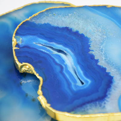 Blue Wave Agate Coaster Set