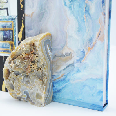 Grey and Brown Mix Agate Bookends
